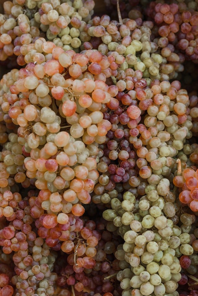 A close up of a bunch of grapes, perfect for incorporating into diet advice or wellness tips for senior health.